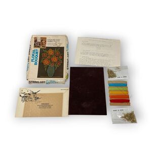 Vintage Open Door Enterprises String Art Hobby Kit Flower Boquet 1980 5x7 TC1730